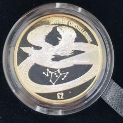 2022 Pobjoy Southern Constellations Phoenix - Firebird Proof Silver £2 Goldclad