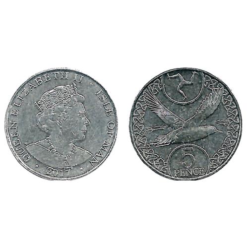Isle Of Man Coins IOM Manx 2017 Five Pence 5p Circulated VAT Receipt Given