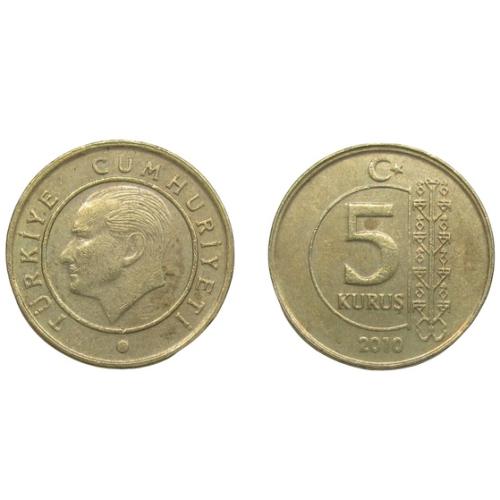 5 Kurus 2019 Turkey Turkish Coins Good Circulated Condition