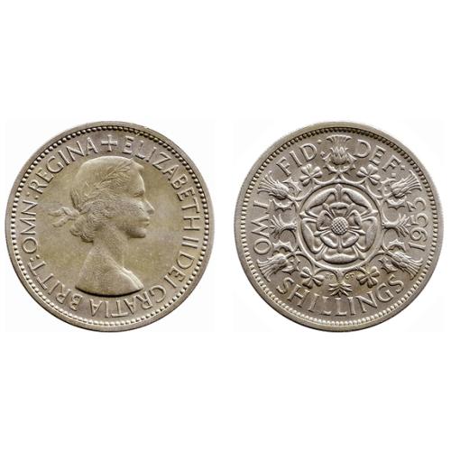 1953 Two Shillings AKA One Florin Queen Elizabeth 2nd Coronation Jubilee