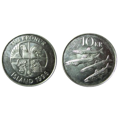Iceland 10 Kronur 2004 Four Traditional Protector Spirits Circulated Condition