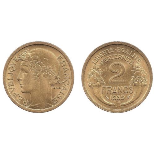 1941 France 2 Francs Circulated Condition Cornucopia VAT Receipt Given