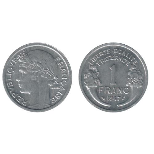 1957 France 1 Franc Circulated Condition Cornucopia VAT Receipt Given