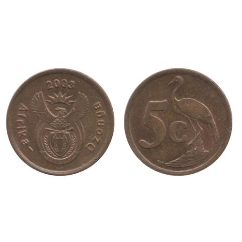 South Africa 5 Cents 2010 South African Coat Of Arms Circulated Condition