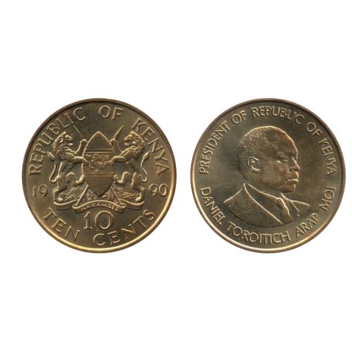 1971 Kenya Ten Cents Daniel Toroitich Arap Moi Circulated Condition