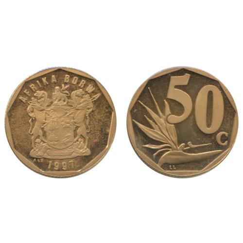 South Africa 50 Cents 1999 Circulated Condition VAT Receipt Given