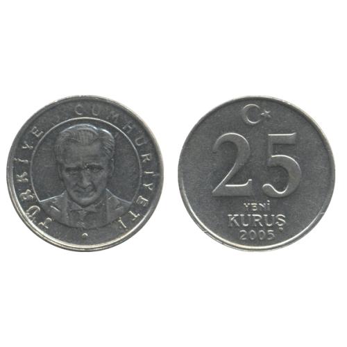 2006 Turkey 25 Kurus Turkish Bust Of Atatürk Coin Circulated Condition