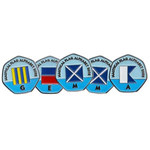 Gemma - Nautical Flag Alphabet 2022 50p Shaped Coins TGBCH Limited Edition Rare