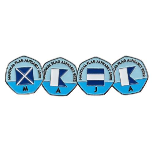 Maja - Nautical Flag Alphabet 2022 50p Shaped Coins TGBCH Limited Edition Rare