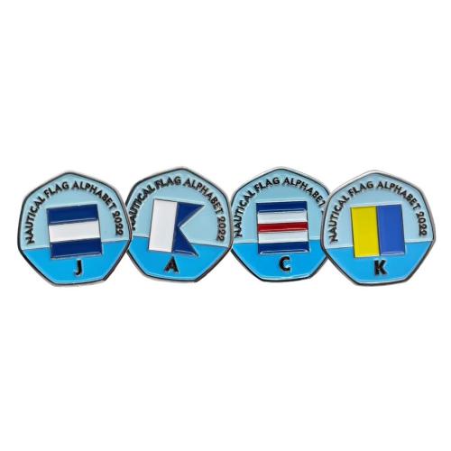 Jack - Nautical Flag Alphabet 2022 50p Shaped Coins TGBCH Limited Edition Rare