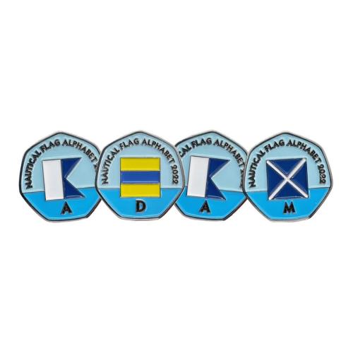 Adam - Nautical Flag Alphabet 2022 50p Shaped Coins TGBCH Limited Edition Rare