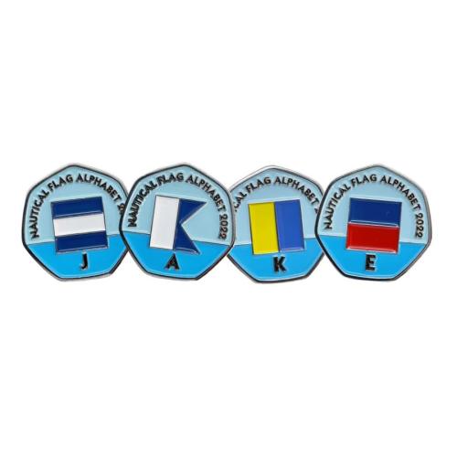 Jake - Nautical Flag Alphabet 2022 50p Shaped Coins TGBCH Limited Edition Rare