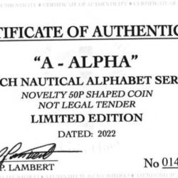 RARE ORIGINAL A-ALPHA NAUTICAL ALPHABET SERIES WITH COA OF 100