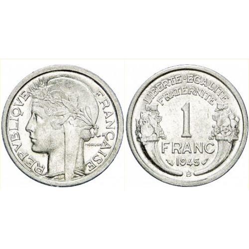 1948 France 1 Franc B Stamp Circulated Condition Cornucopia VAT Receipt Given