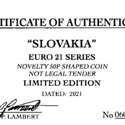 RARE ORIGINAL SLOVAKIA EURO 2021 SERIES WITH COA OF 100