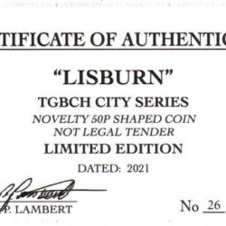 RARE ORIGINAL LISBURN, TGBCH CITY SERIES WITH COA OF 1000