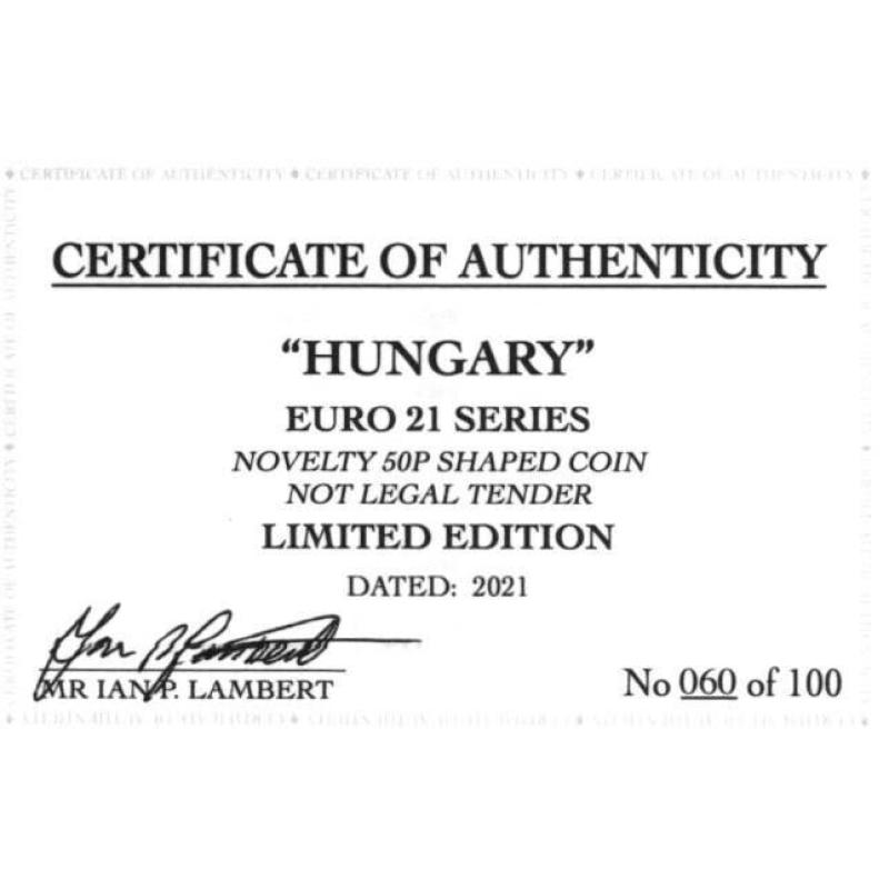 RARE ORIGINAL HUNGARY EURO 2021 SERIES WITH COA OF 100