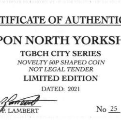 RARE ORIGINAL RIPON NORTH YORKSHIRE, TGBCH CITY SERIES WITH COA OF 1000