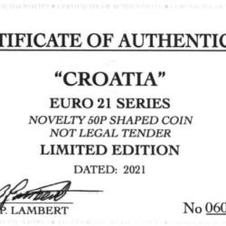 RARE ORIGINAL CROATIA EURO 2021 SERIES WITH COA OF 100