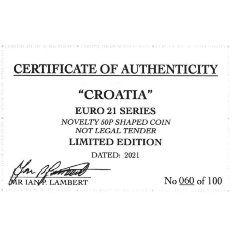 RARE ORIGINAL CROATIA EURO 2021 SERIES WITH COA OF 100