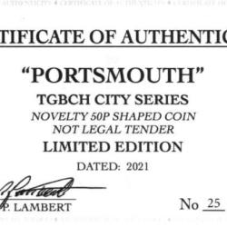 RARE ORIGINAL PORTSMOUTH, TGBCH CITY SERIES WITH COA OF 1000