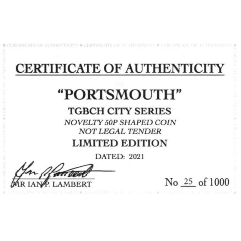 RARE ORIGINAL PORTSMOUTH, TGBCH CITY SERIES WITH COA OF 1000