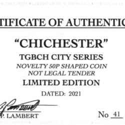 RARE ORIGINAL CHICHESTER, TGBCH CITY SERIES COA 41 LIMITED EDT OF 1000