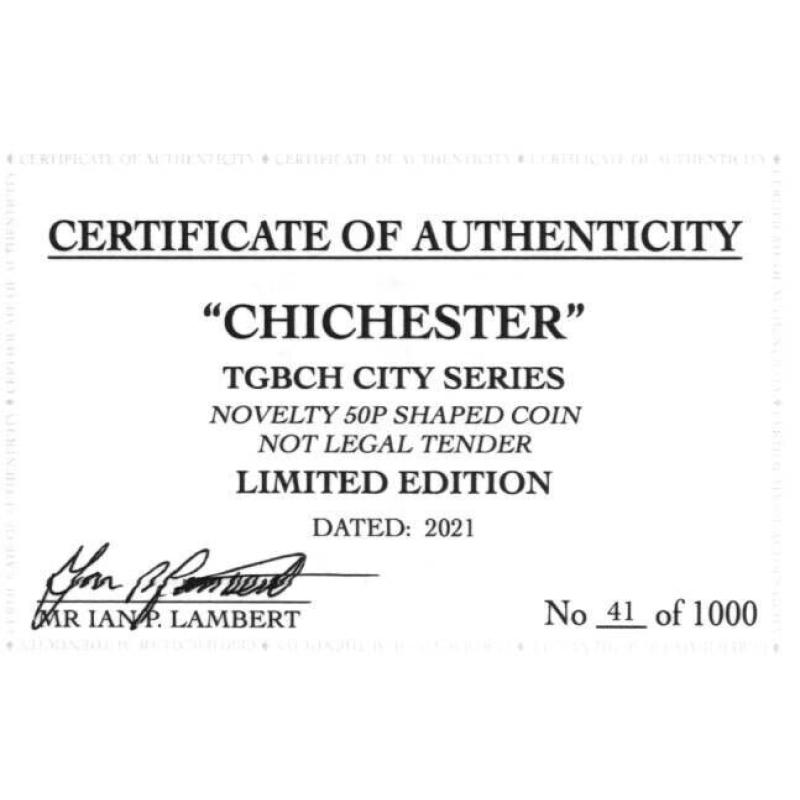 RARE ORIGINAL CHICHESTER, TGBCH CITY SERIES COA 41 LIMITED EDT OF 1000