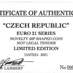 RARE ORIGINAL CZECH REPUBLIC EURO 2021 SERIES WITH COA OF 100