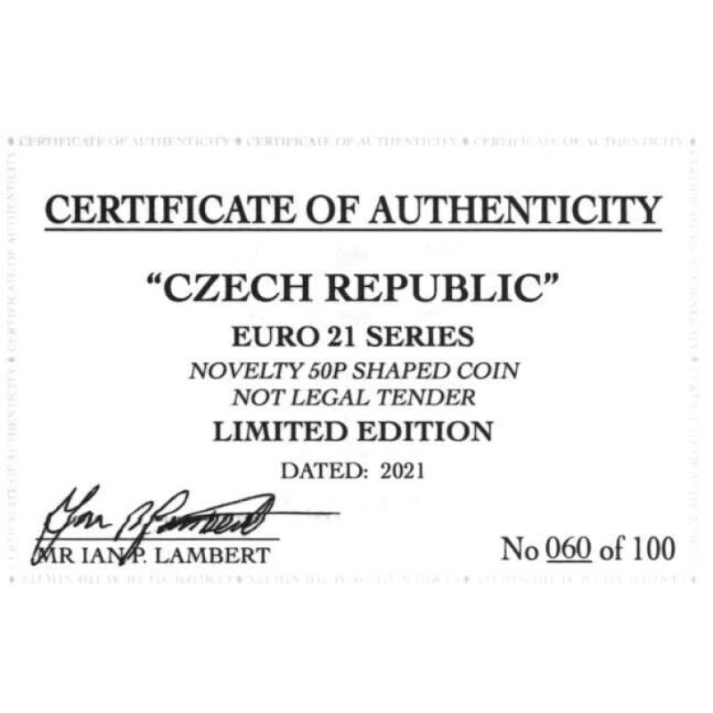 RARE ORIGINAL CZECH REPUBLIC EURO 2021 SERIES WITH COA OF 100