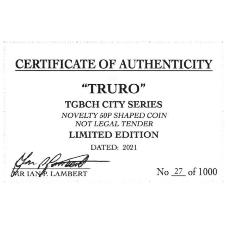 RARE ORIGINAL TRURO, TGBCH CITY SERIES WITH COA OF 1000