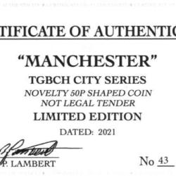 RARE ORIGINAL MANCHESTER, TGBCH CITY SERIES WITH COA OF 1000