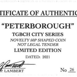 RARE ORIGINAL PETERBOROUGH, TGBCH CITY SERIES WITH COA OF 1000