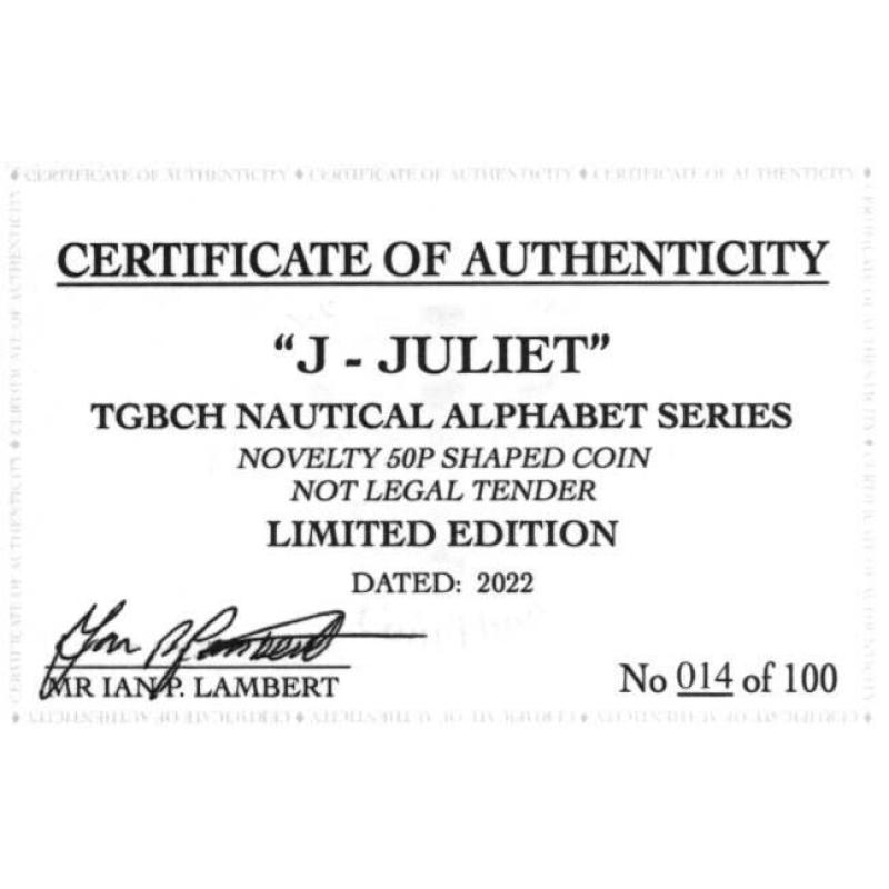 RARE ORIGINAL J-JULIET NAUTICAL ALPHABET SERIES WITH COA OF 100