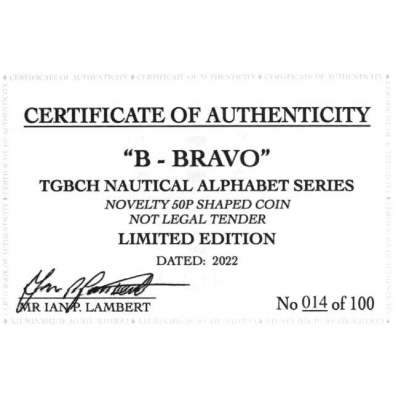 RARE ORIGINAL B-BRAVO NAUTICAL ALPHABET SERIES WITH COA OF 100