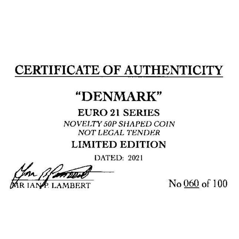 RARE ORIGINAL DENMARK EURO 2021 SERIES WITH COA OF 100