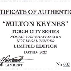 RARE ORIGINAL MILTON KEYNES, TGBCH CITY SERIES WITH COA OF 1000