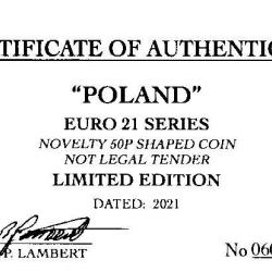 RARE ORIGINAL POLAND EURO 2021 SERIES WITH COA OF 100