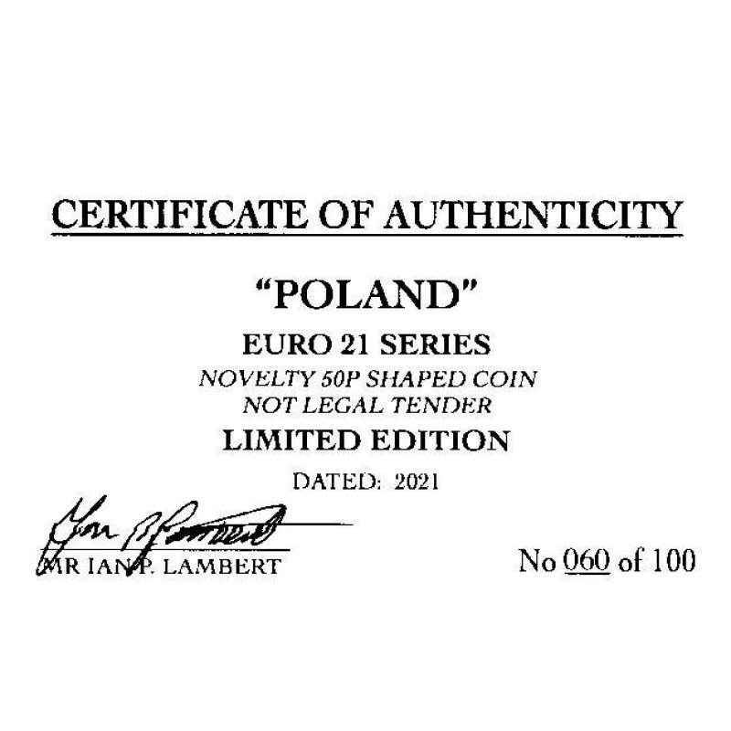 RARE ORIGINAL POLAND EURO 2021 SERIES WITH COA OF 100