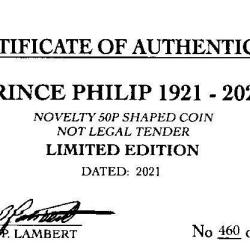 RARE ORIGINAL PRINCE PHILIP 1921-2021 WITH COA OF 1000