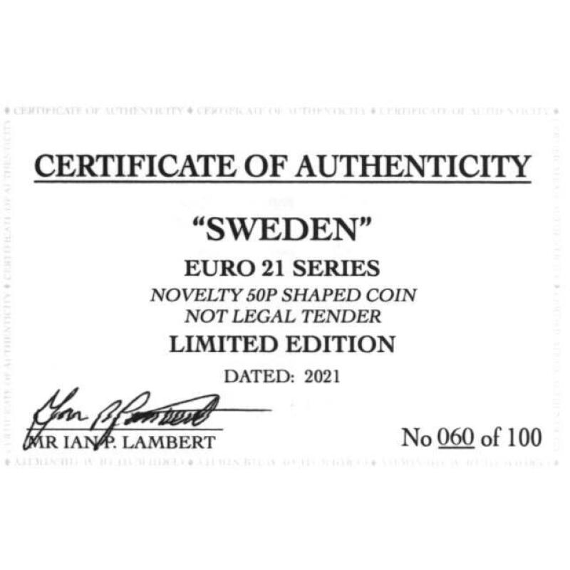 RARE ORIGINAL SWEDEN EURO 2021 SERIES WITH COA OF 100