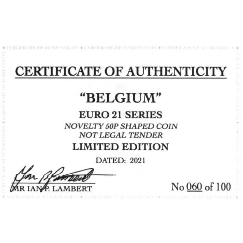 RARE ORIGINAL BELGIUM EURO 2021 SERIES WITH COA OF 100