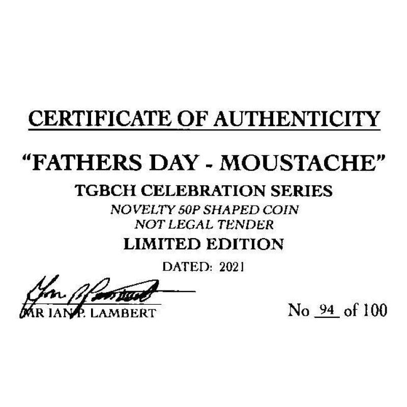 RARE ORIGINAL FATHERS DAY-MOUSTACHE WITH COA OF 100