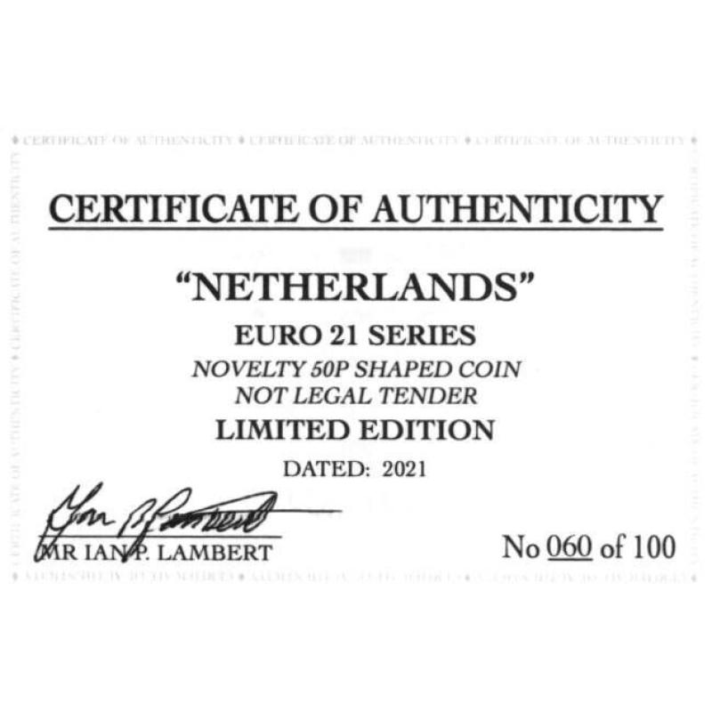 RARE ORIGINAL NETHERLANDS EURO 2021 SERIES WITH COA OF 100