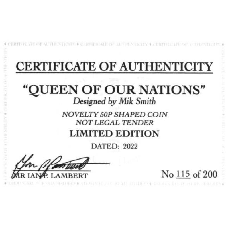 RARE ORIGINAL QUEEN OF OUR NATIONS QUEEN ELIZABETH II 1926 - 2022 WITH COA