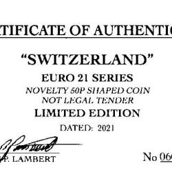 RARE ORIGINAL SWITZERLAND EURO 2021 SERIES WITH COA OF 100