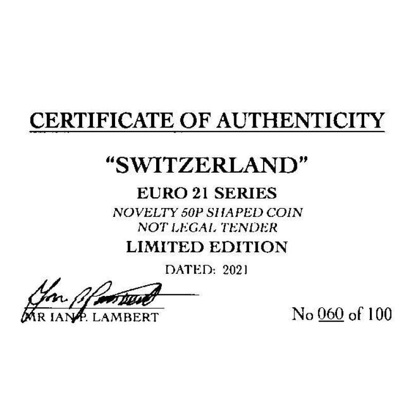 RARE ORIGINAL SWITZERLAND EURO 2021 SERIES WITH COA OF 100