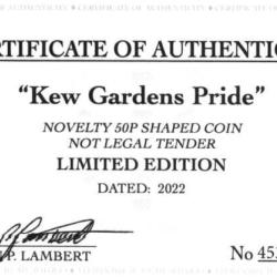 RARE ORIGINAL KEW GARDENS PRIDE 2022 COA 453 LIMITED EDT OF 500