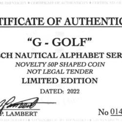 RARE ORIGINAL G-GOLF NAUTICAL ALPHABET SERIES WITH COA OF 100