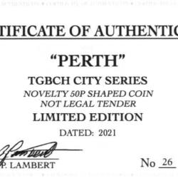 RARE ORIGINAL PERTH, TGBCH CITY SERIES WITH COA OF 1000